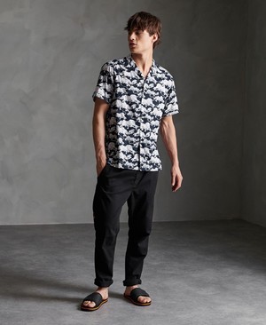 Superdry Hawaiian Box Férfi Rövid Ujjú Ing Sötétkék | CEIFO4312